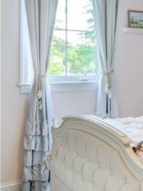 Pottery Barn Kids Evelyn ruffle bottom curtains 84”
